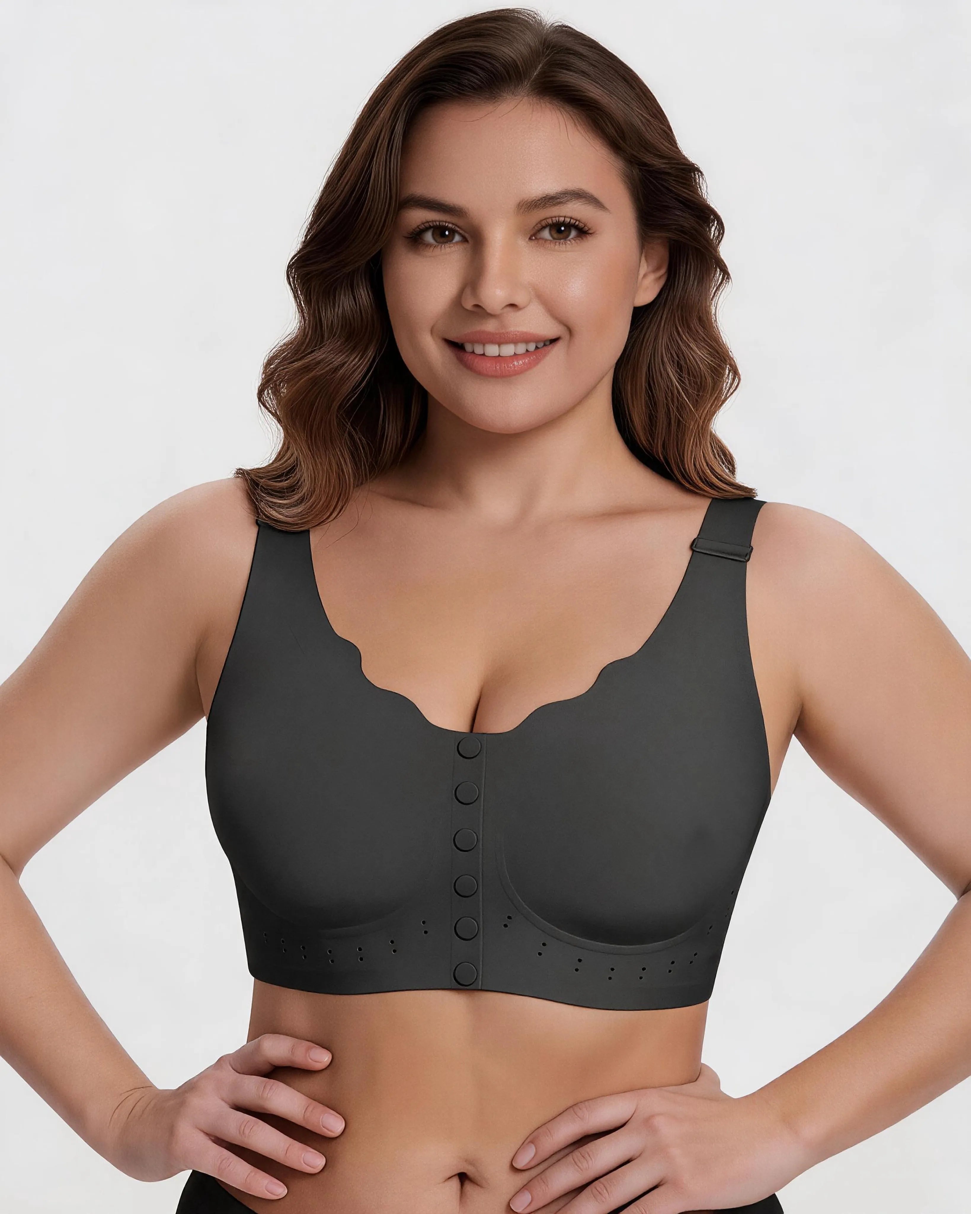 Soutien-gorge grande taille sans armatures avec fermeture devant pour un confort optimal