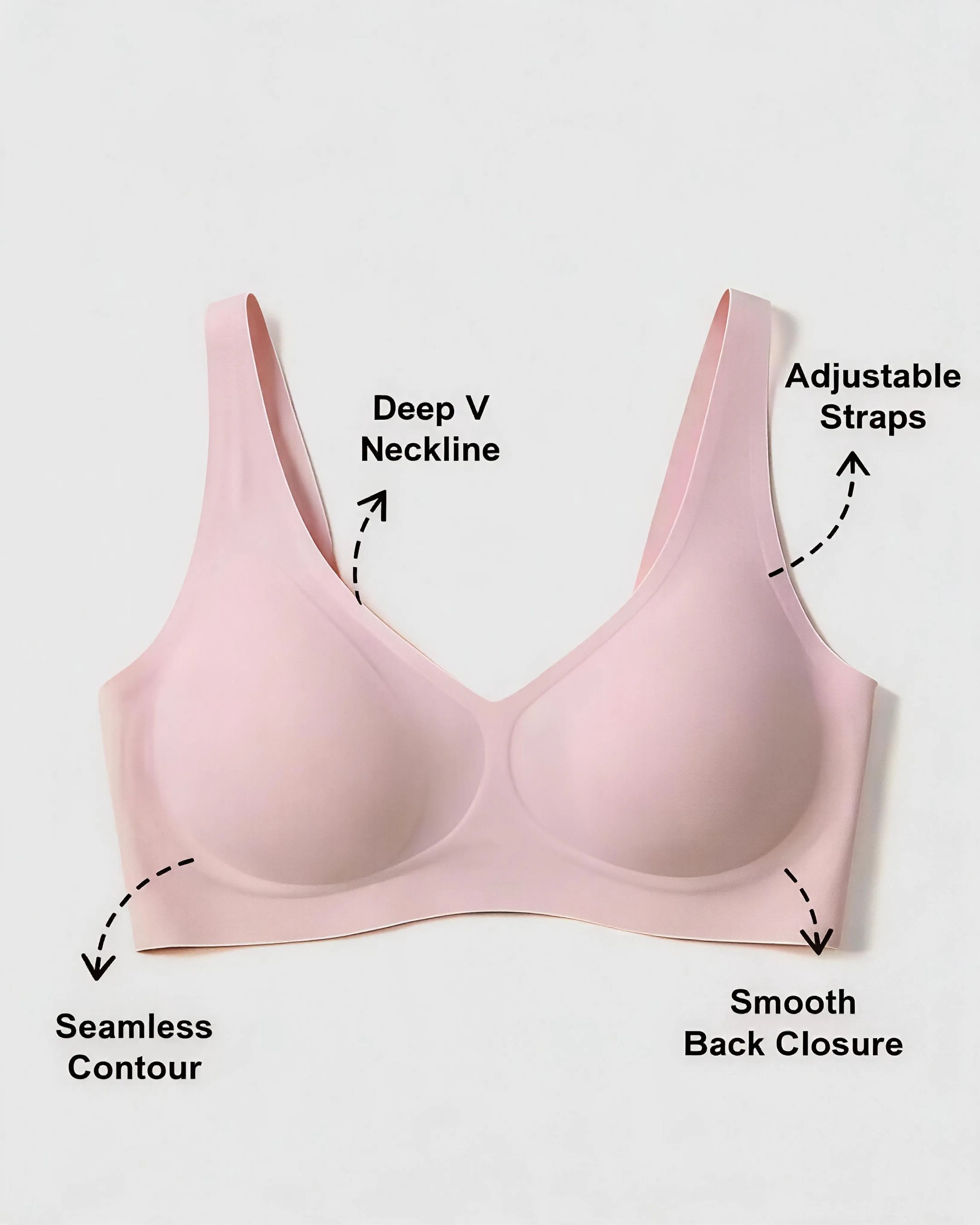 V-Neck Jelly Strip Support Bra
