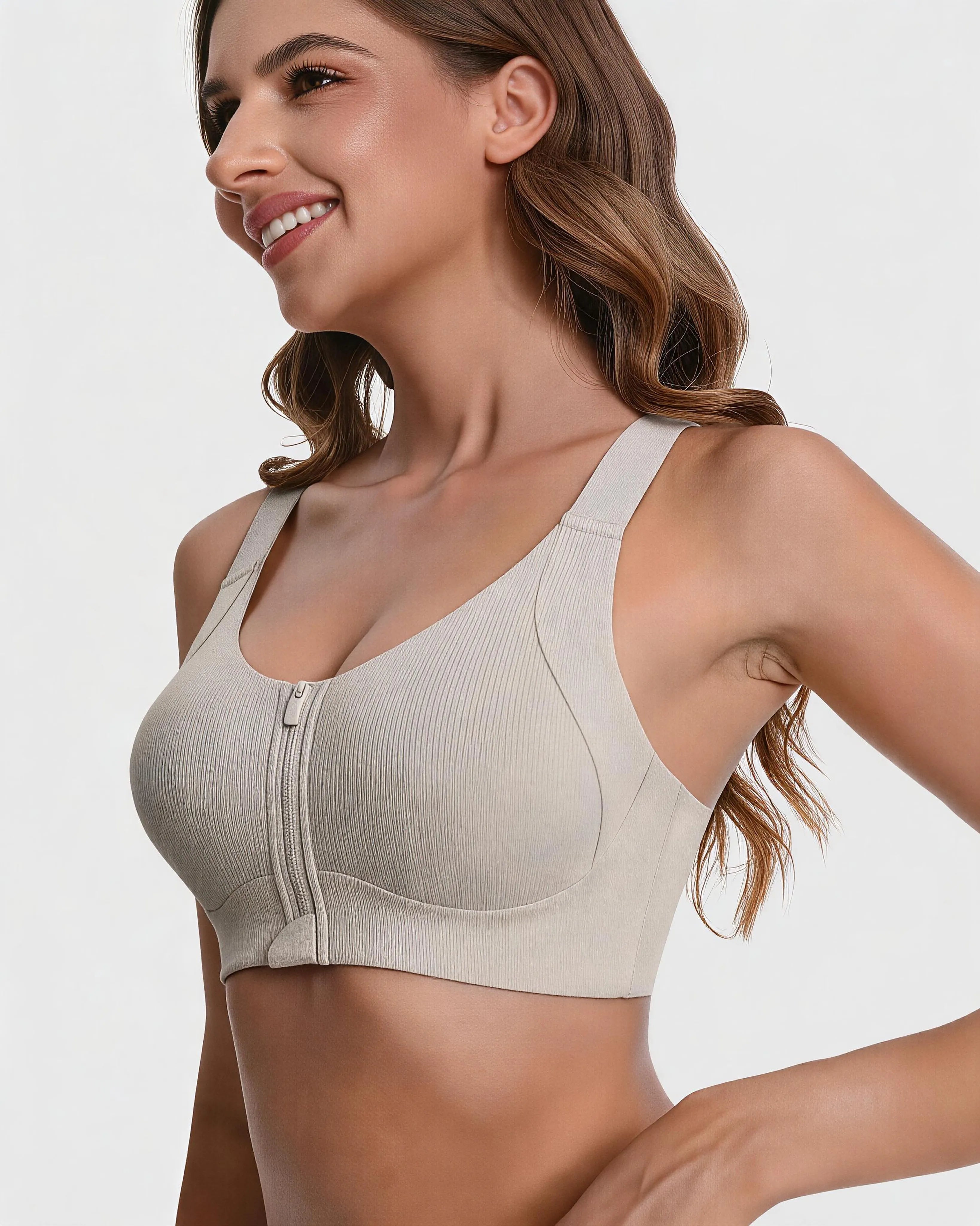 Soutien-gorge sans fil à fermeture éclair avant