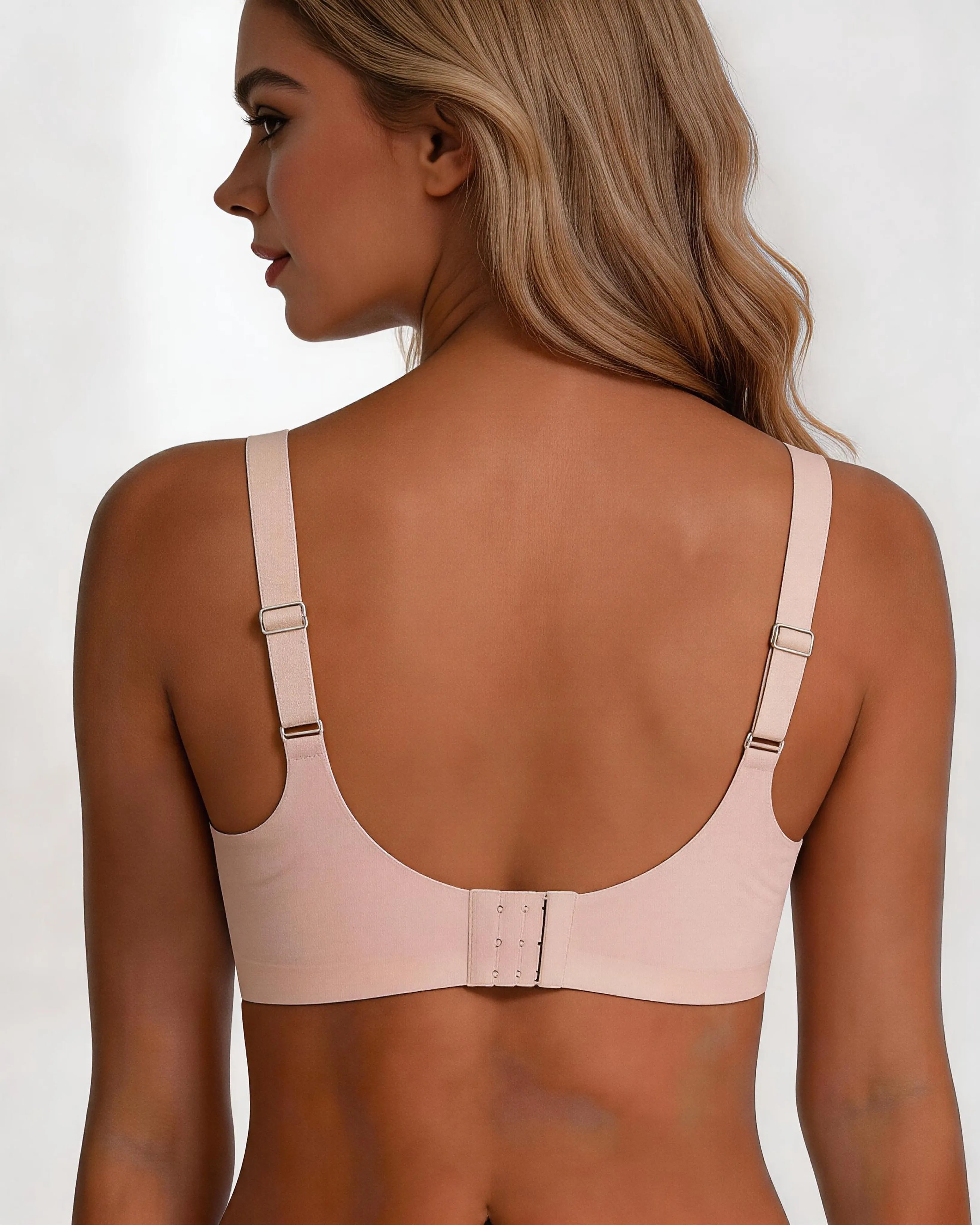 Soutien-gorge sans armatures avec encolure en V festonnée