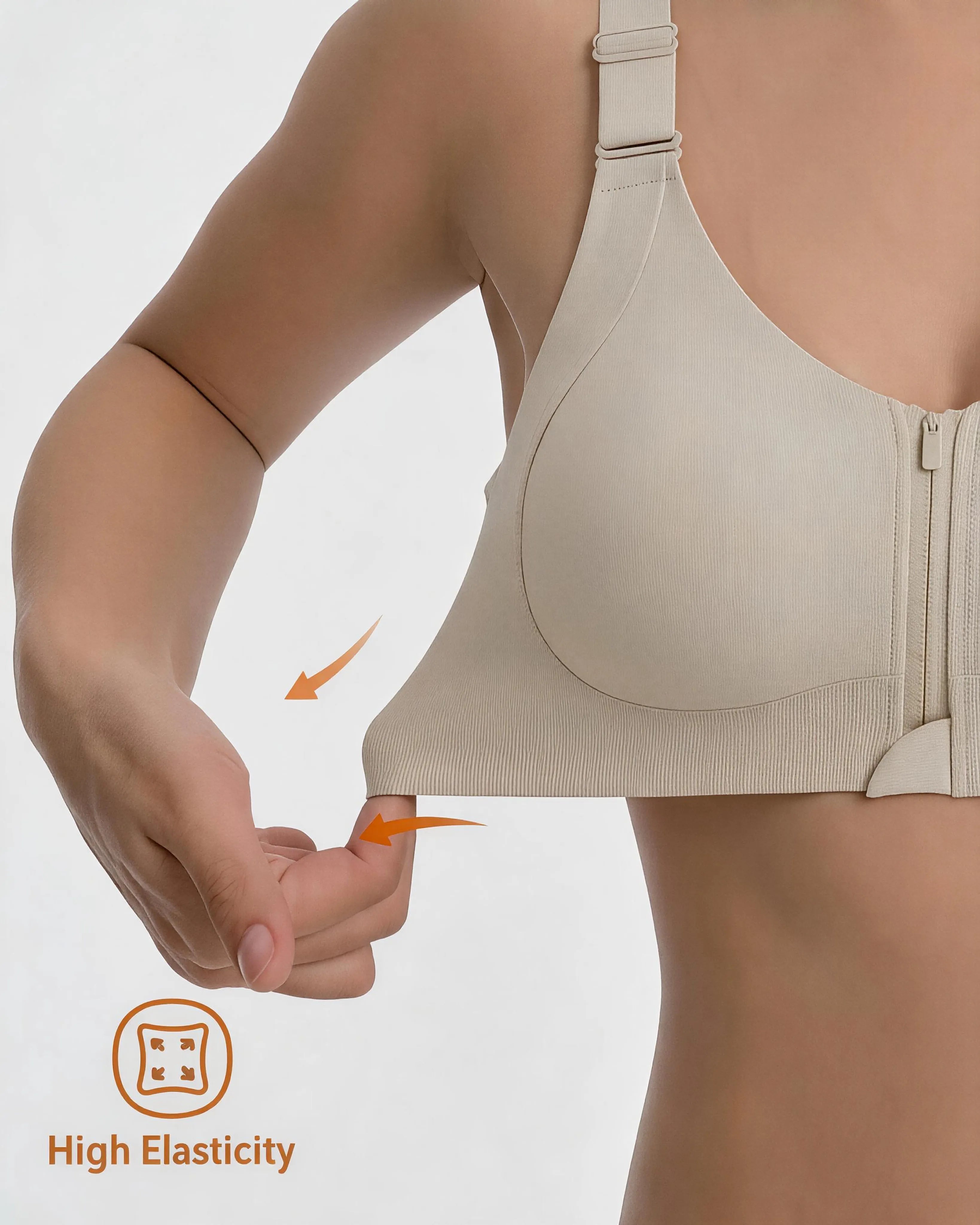 Soutien-gorge sans fil à fermeture éclair avant