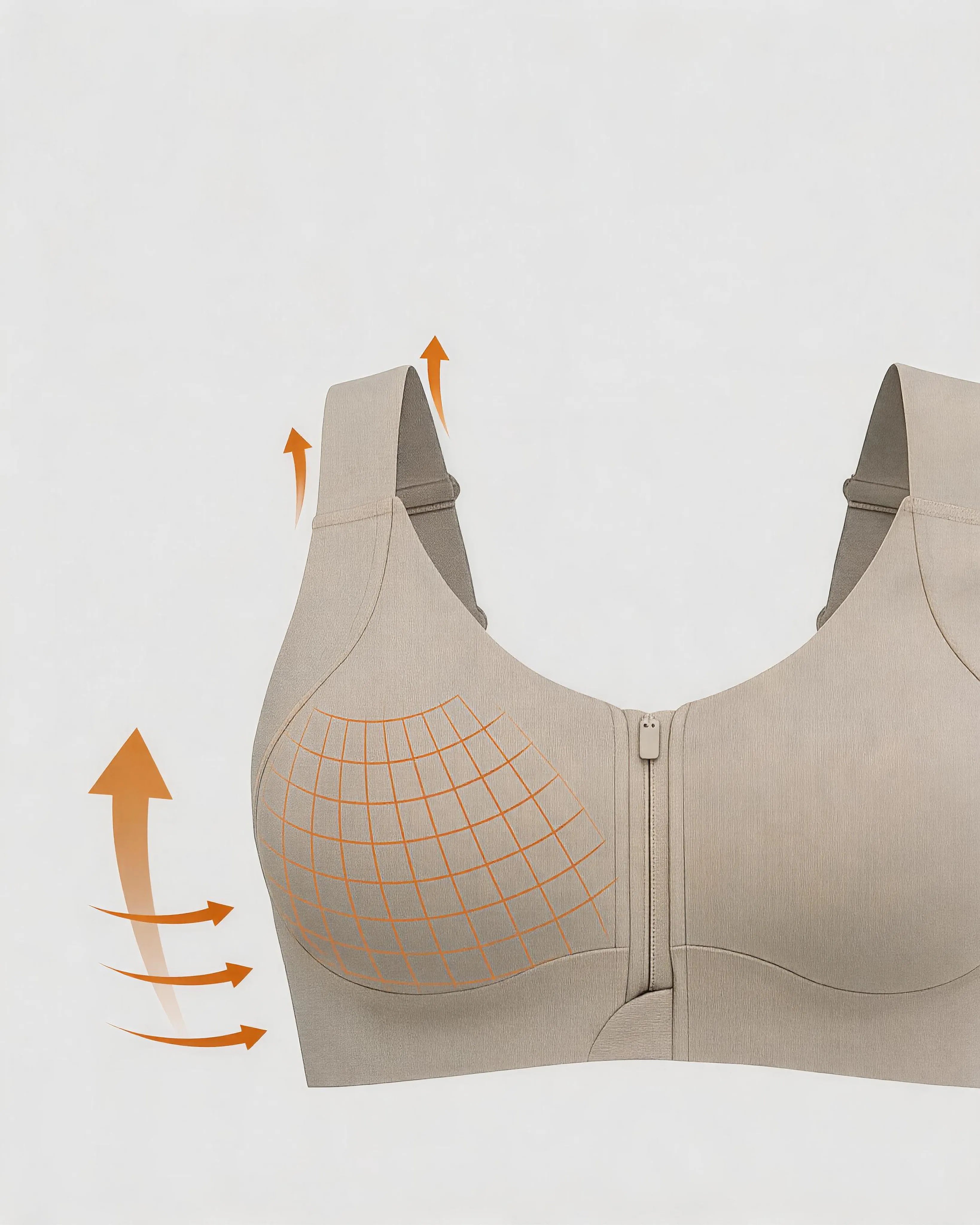 Soutien-gorge sans fil à fermeture éclair avant