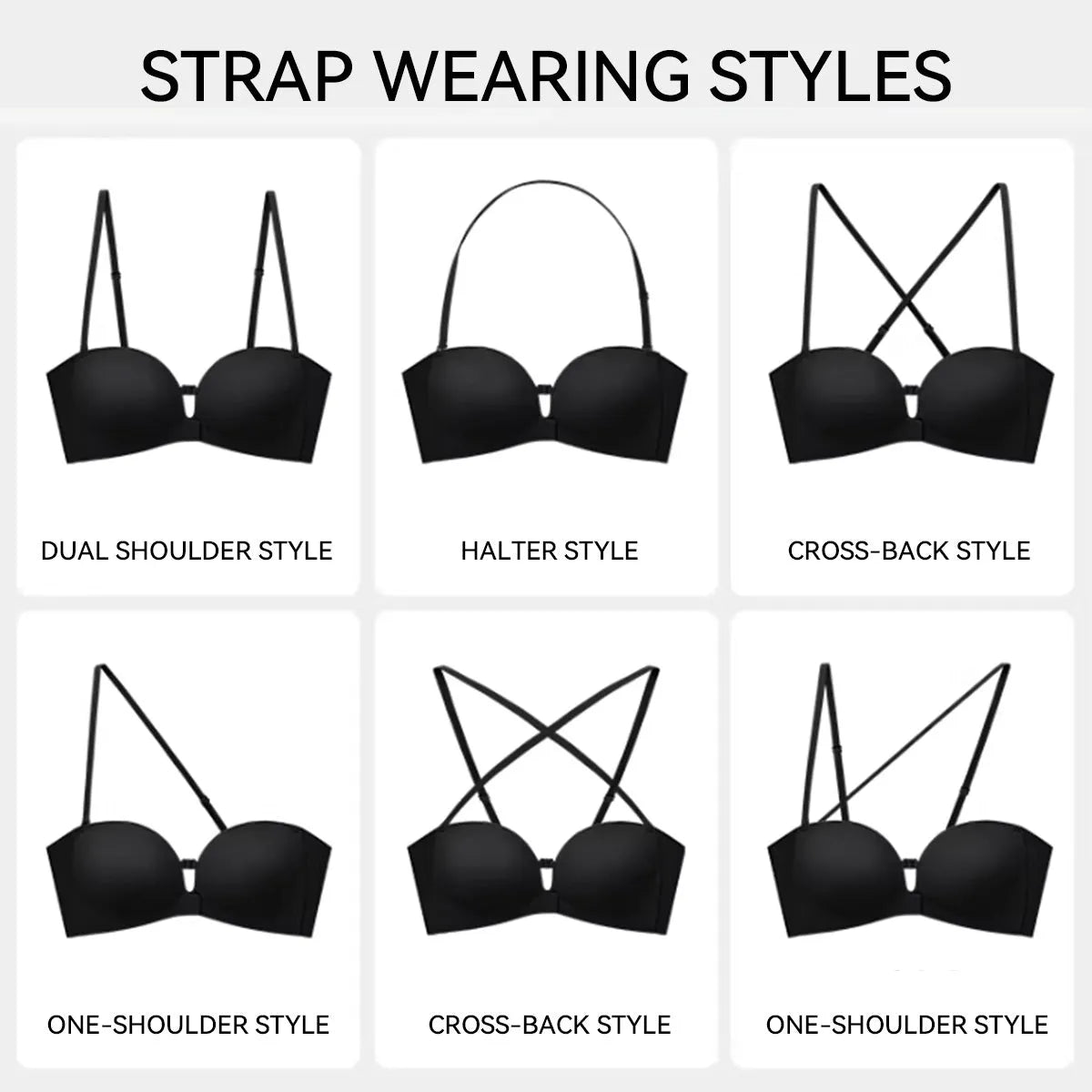 Strapless Front Closure Bra - Anti-Slip Grip Wireless