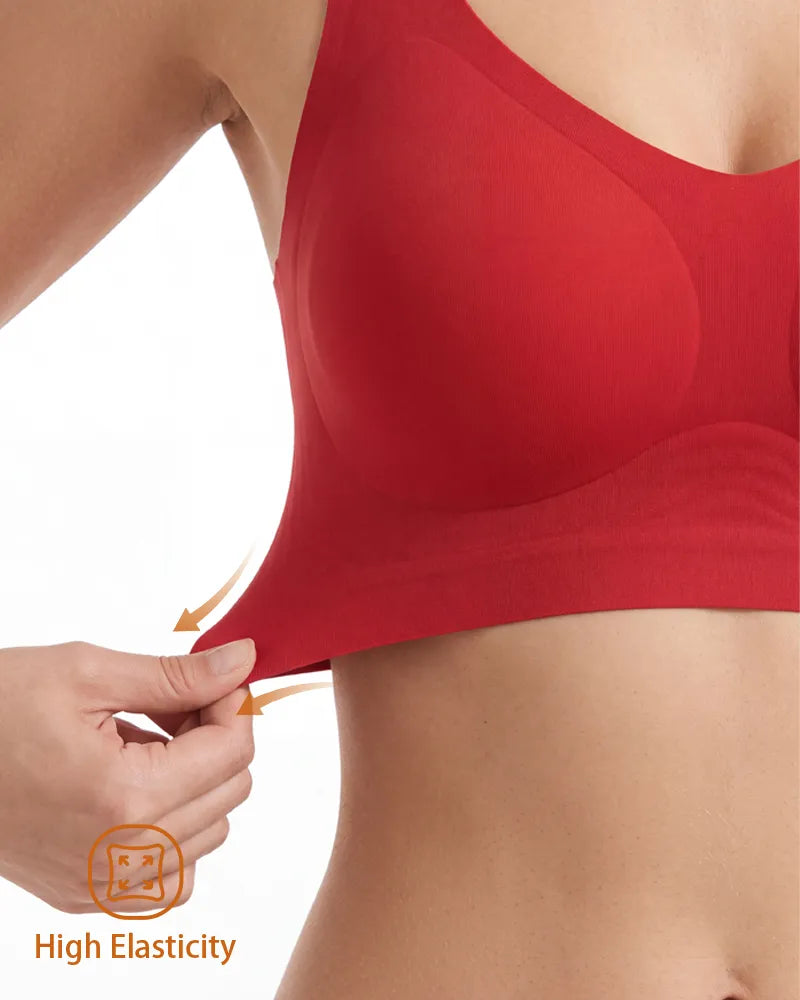 Holiday Special Red Seamless Jelly Wireless T-Shirt Bra
