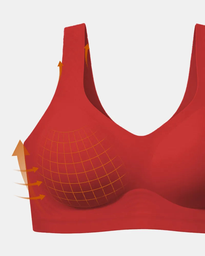 Holiday Special Red Seamless Jelly Wireless T-Shirt Bra
