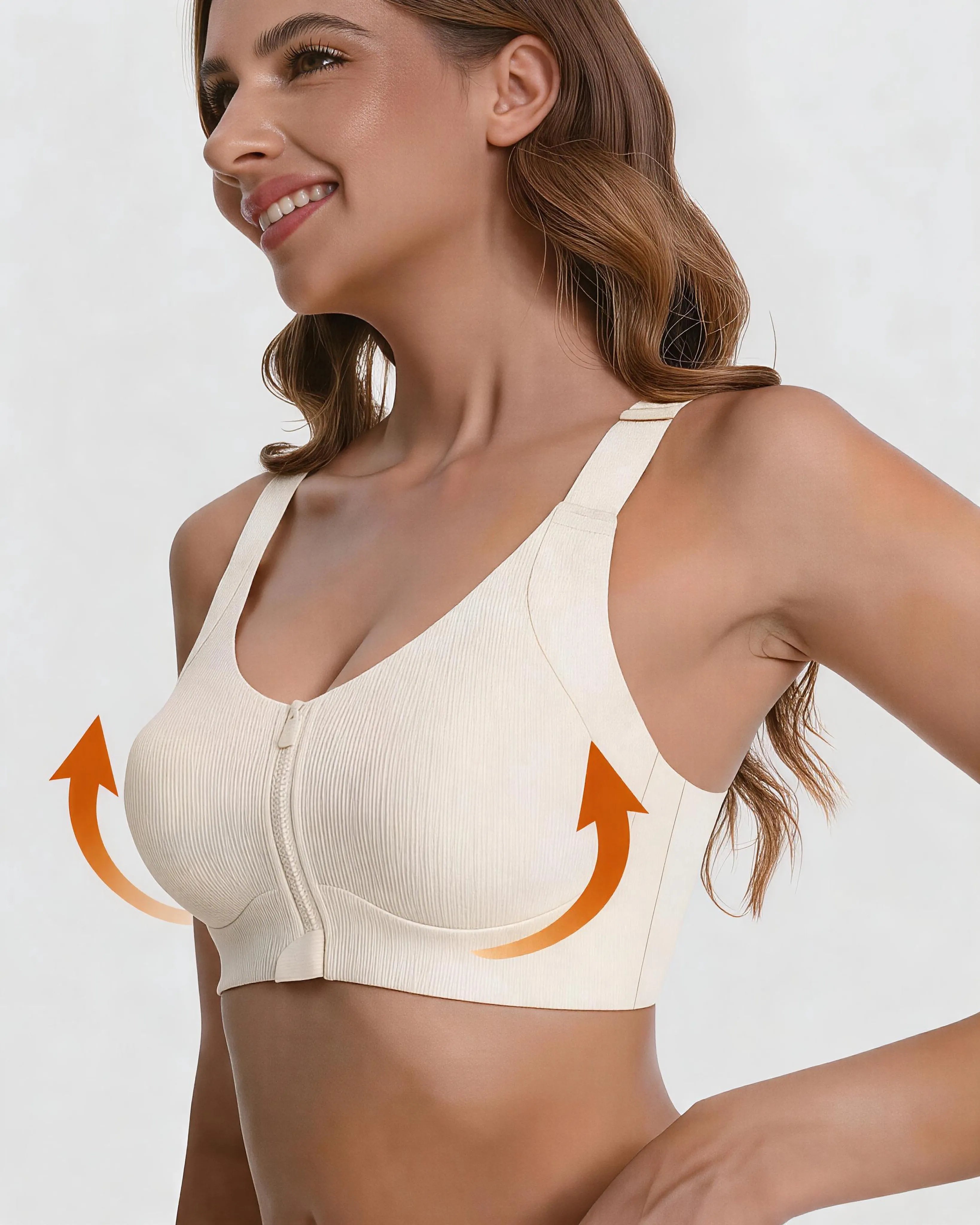 Soutien-gorge sans fil à fermeture éclair avant