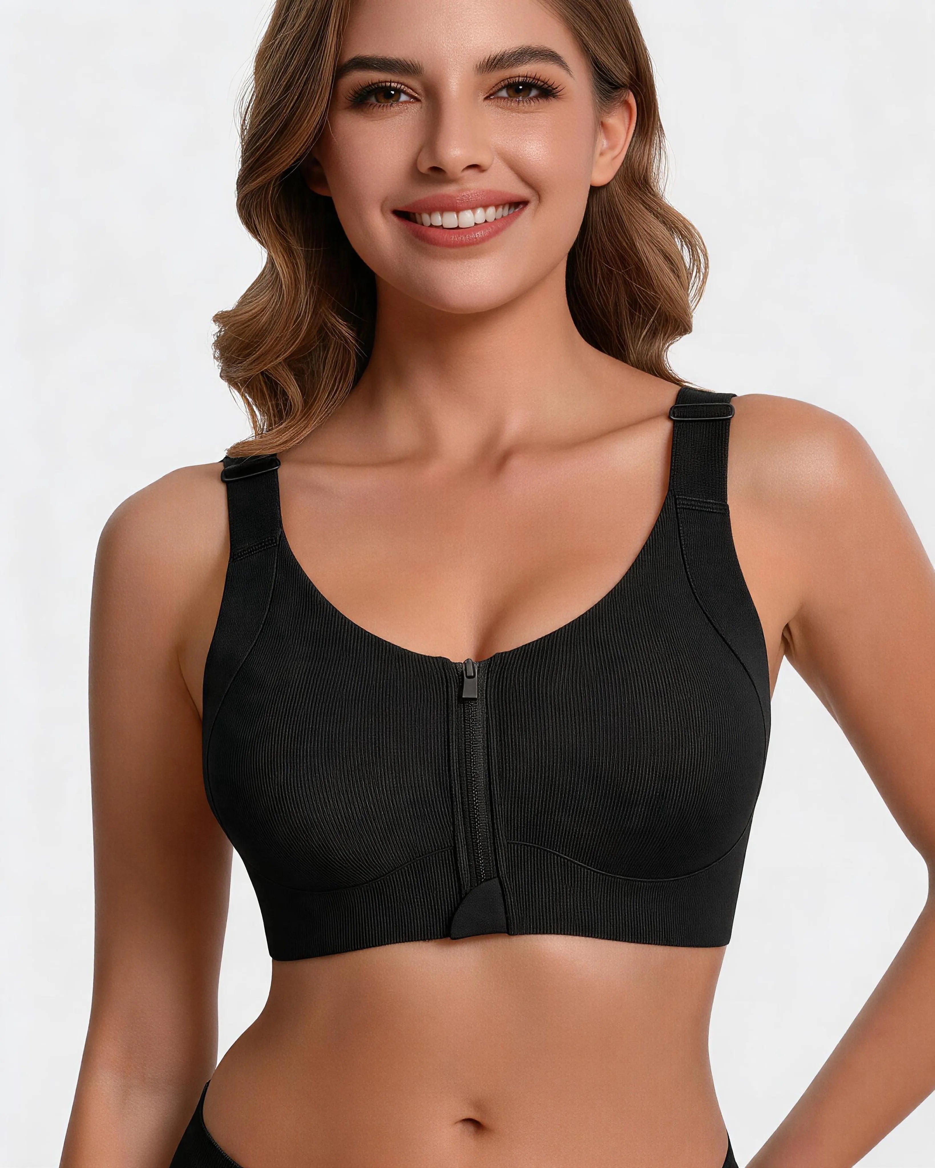 Soutien-gorge sans fil à fermeture éclair avant