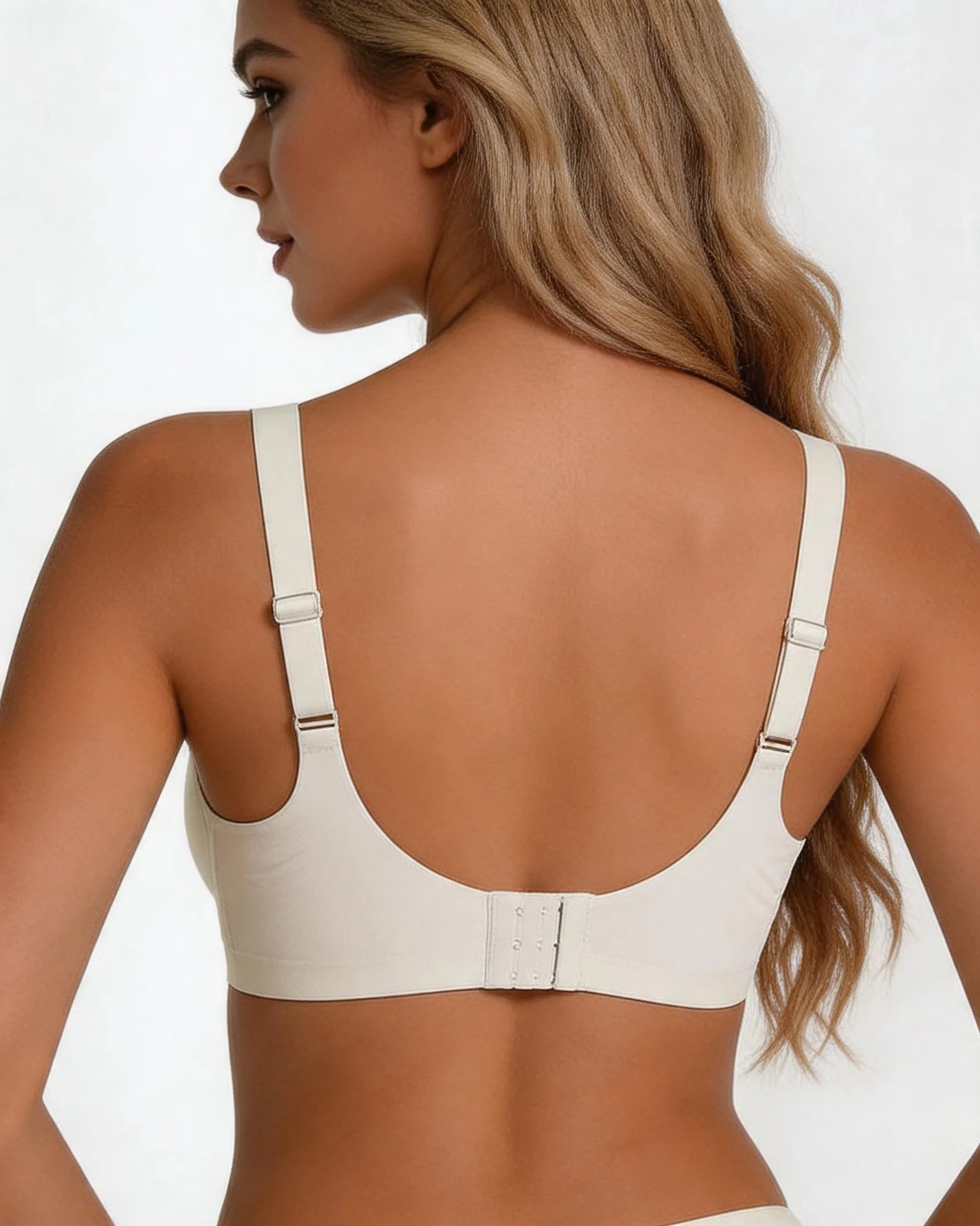 Soutien-gorge sans armatures avec encolure en V festonnée