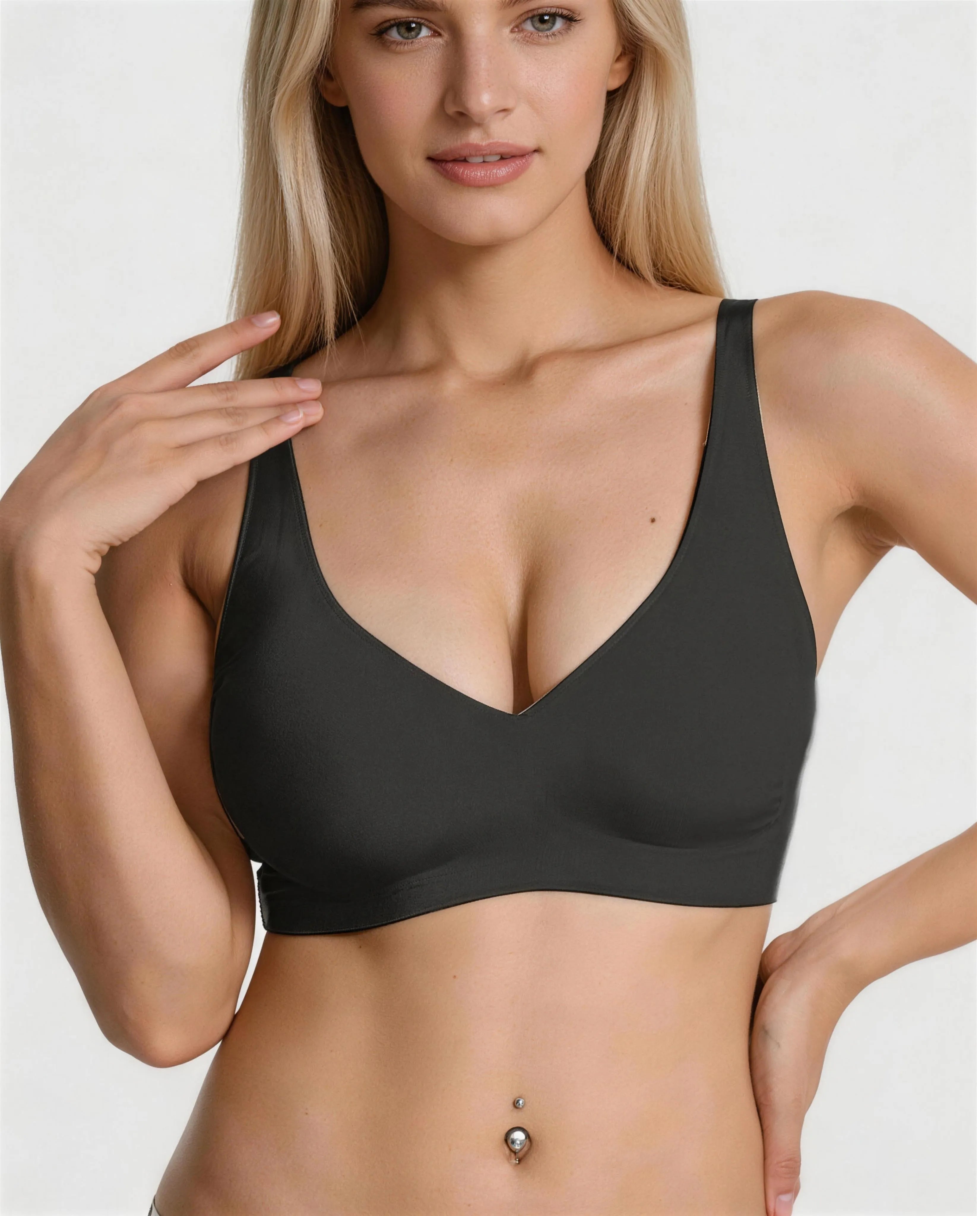 V-Neck Jelly Strip Support Bra
