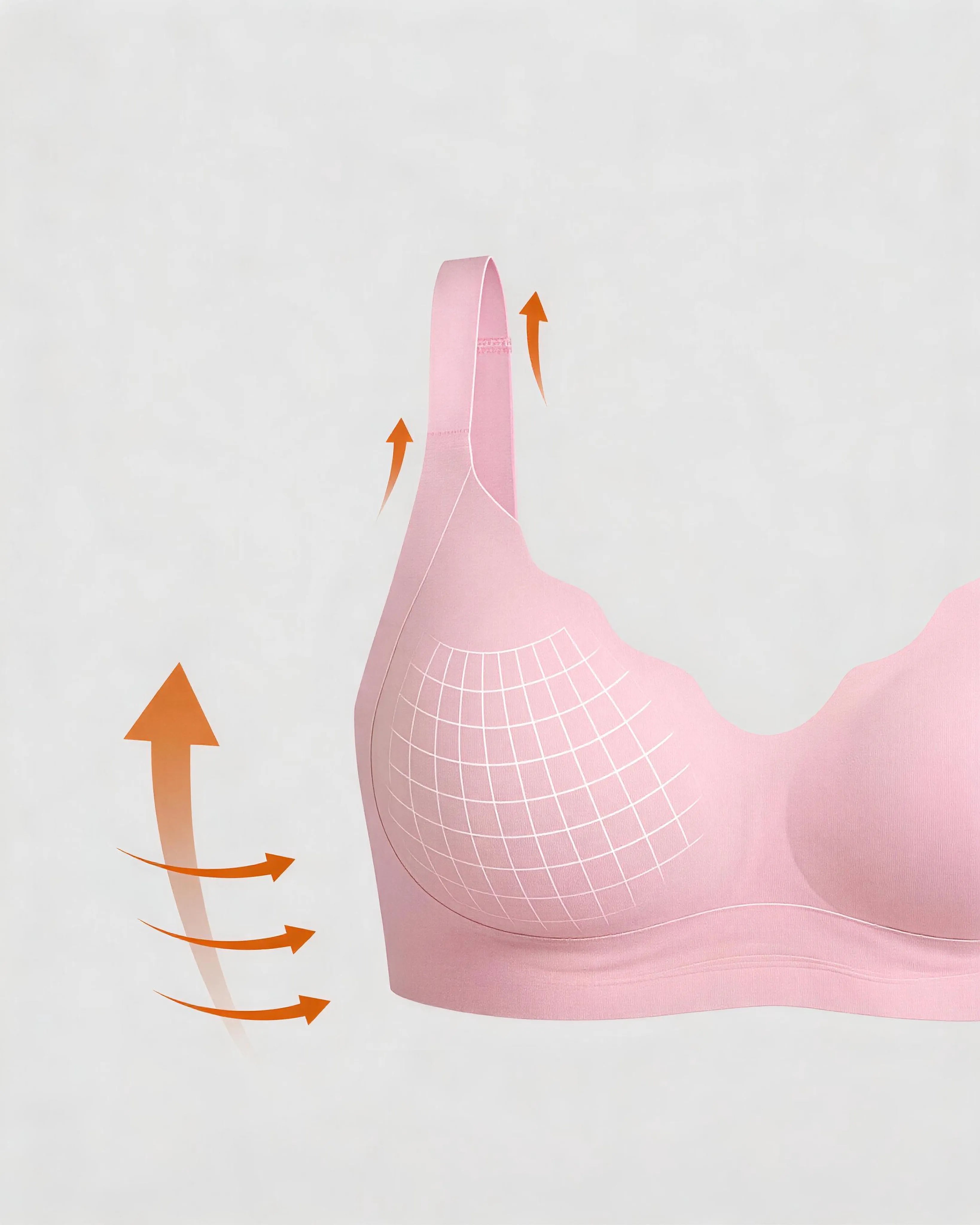 Soutien-gorge sans armatures avec encolure en V festonnée