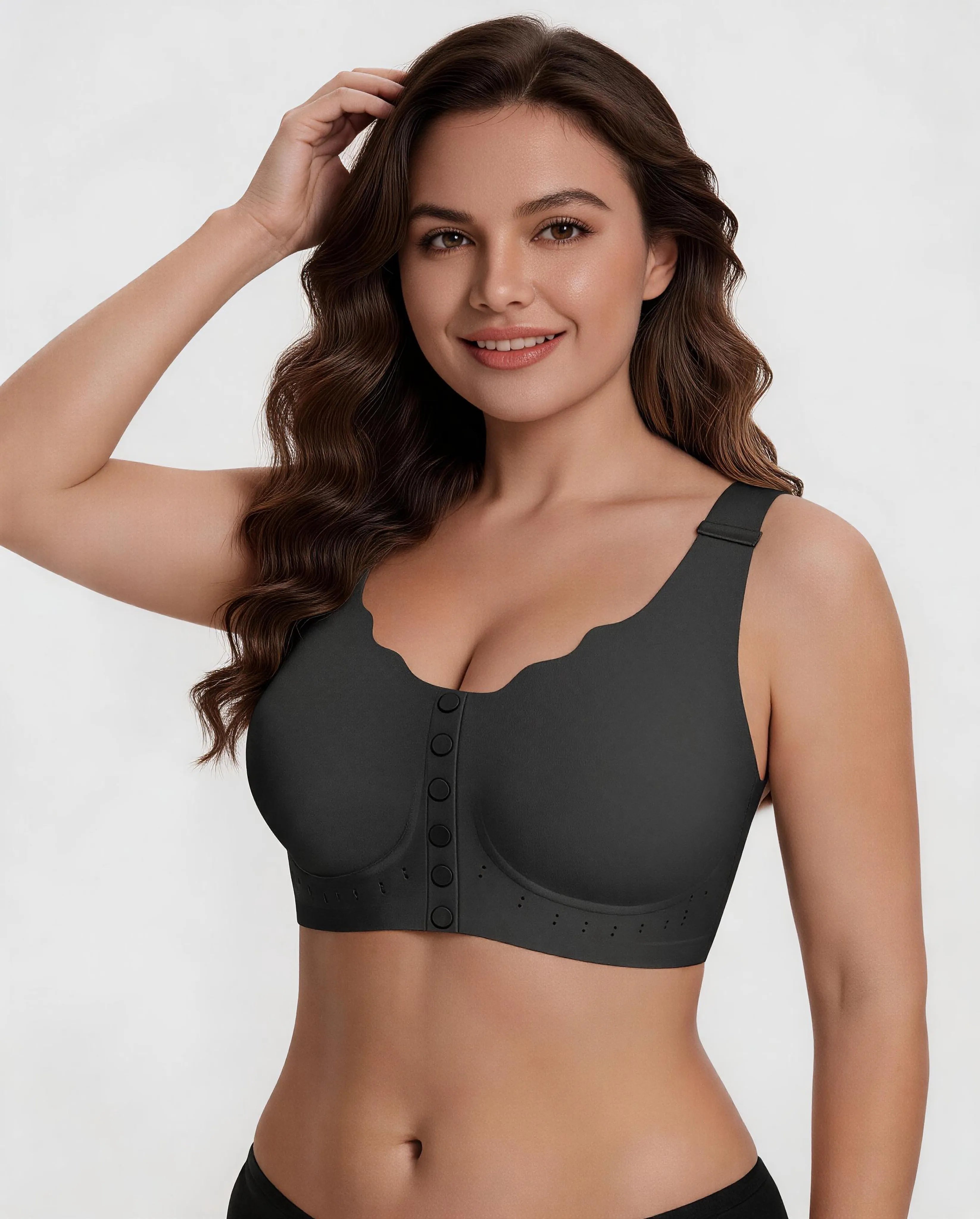 Soutien-gorge grande taille sans armatures avec fermeture devant pour un confort optimal