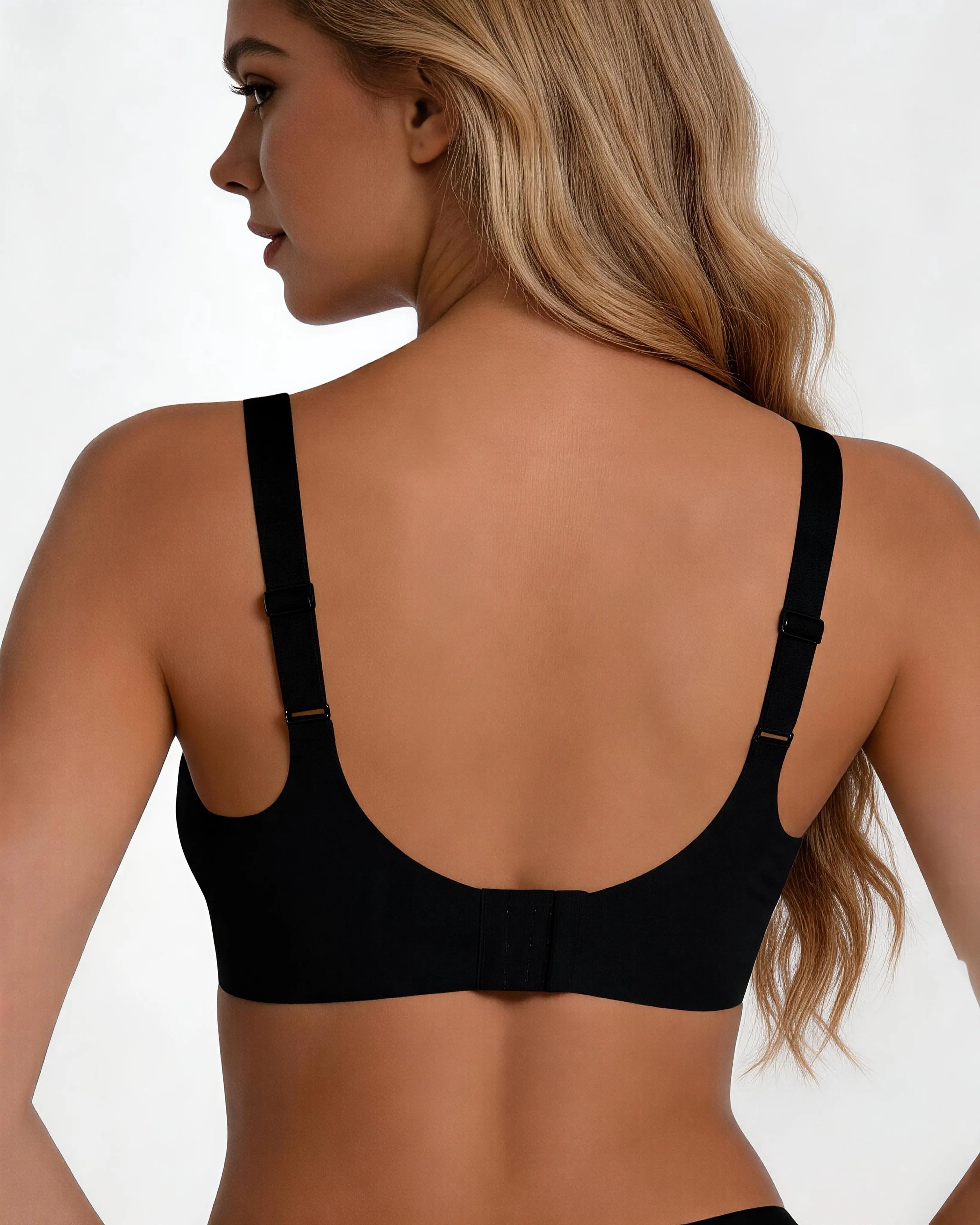Soutien-gorge sans armatures avec encolure en V festonnée