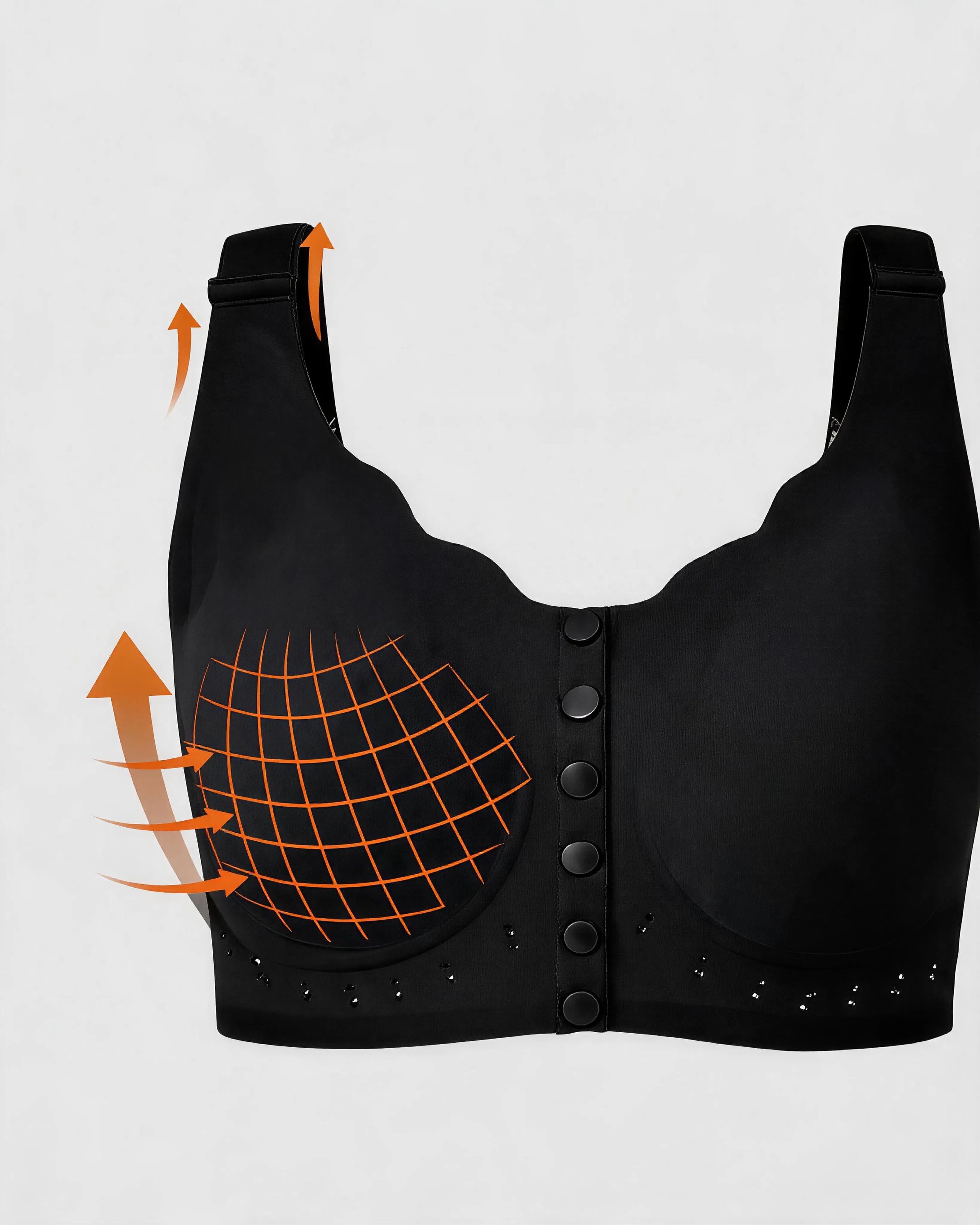 Soutien-gorge grande taille sans armatures avec fermeture devant pour un confort optimal