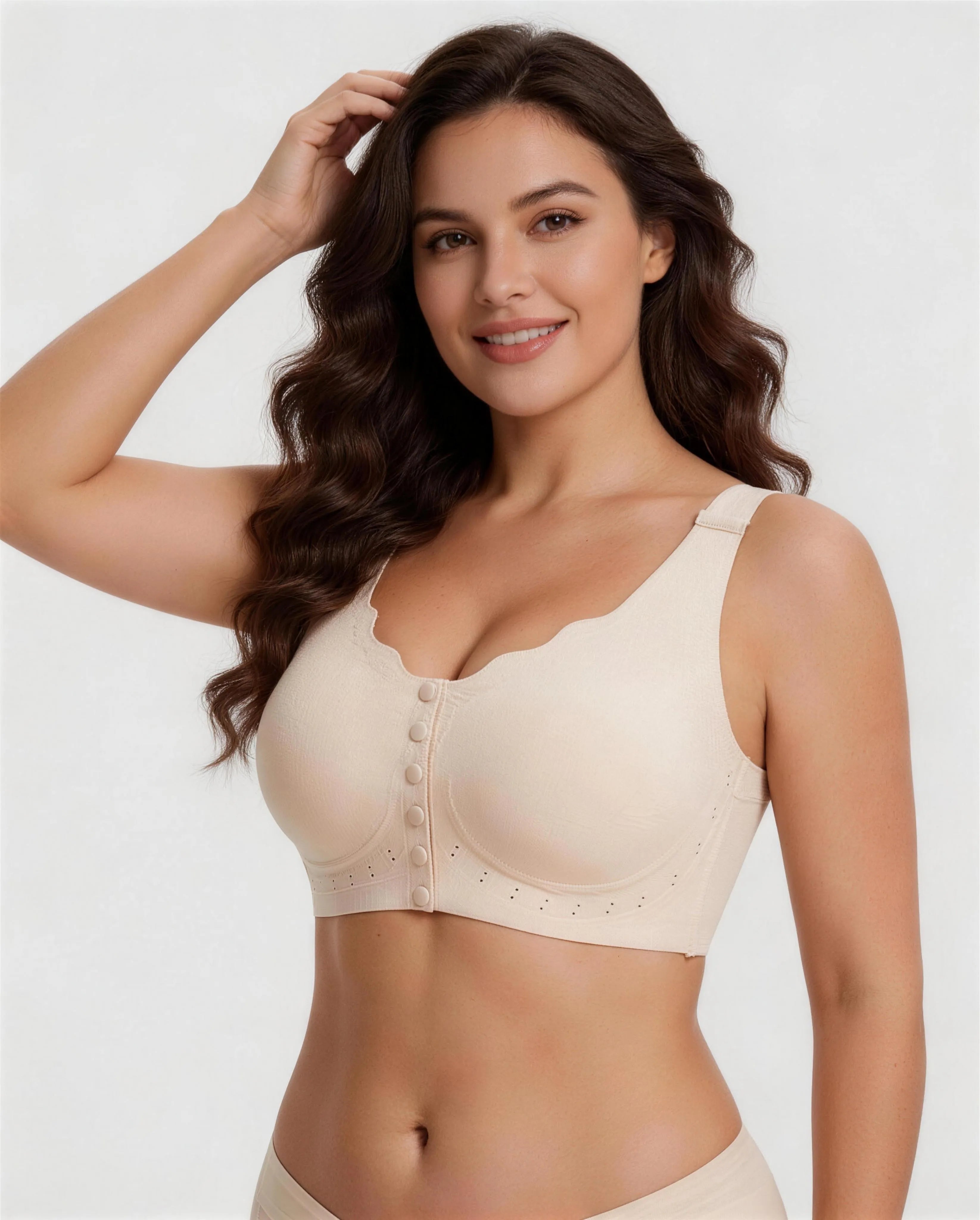 Soutien-gorge grande taille sans armatures avec fermeture devant pour un confort optimal