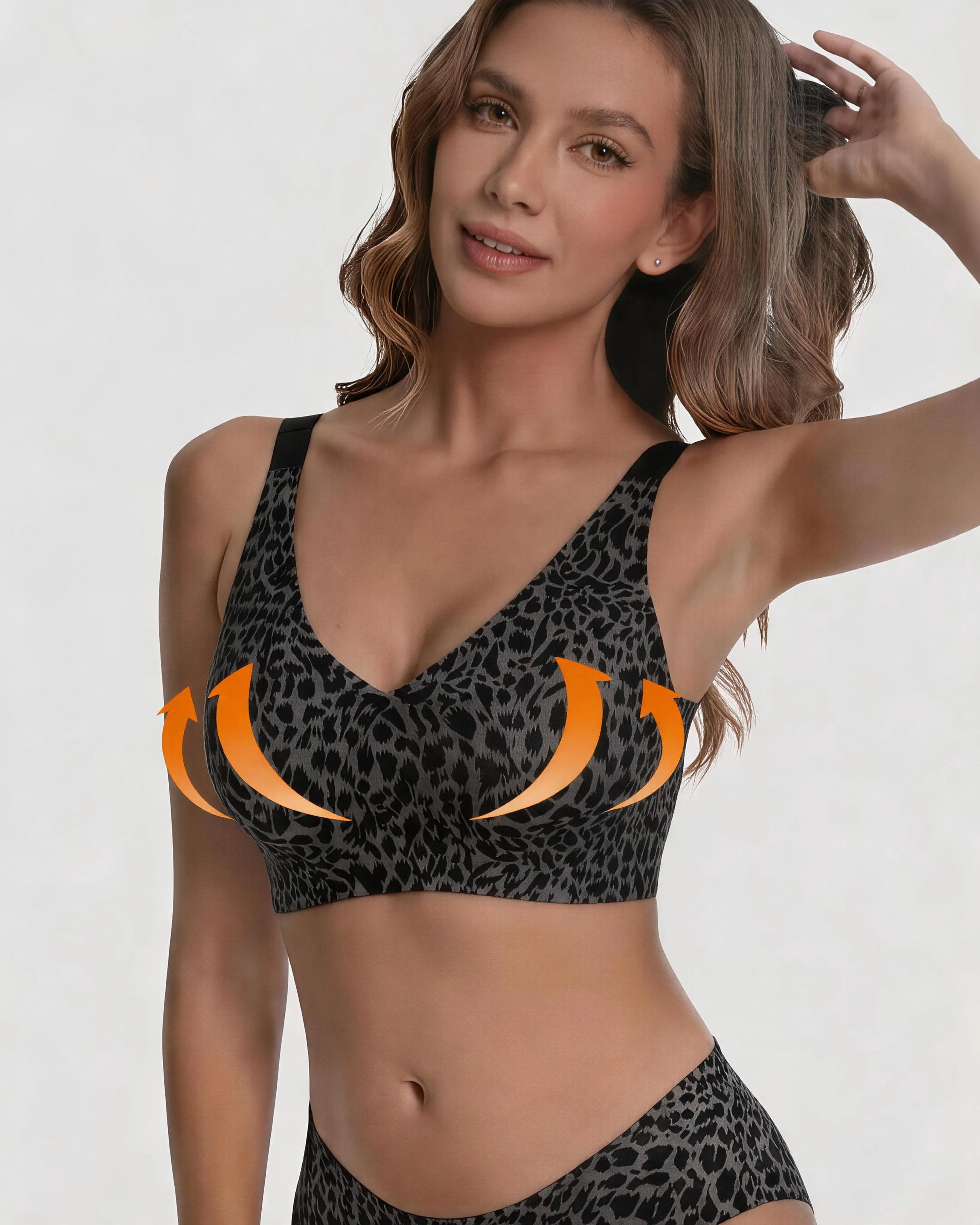 Soutien-gorge sans armature imprimé léopard