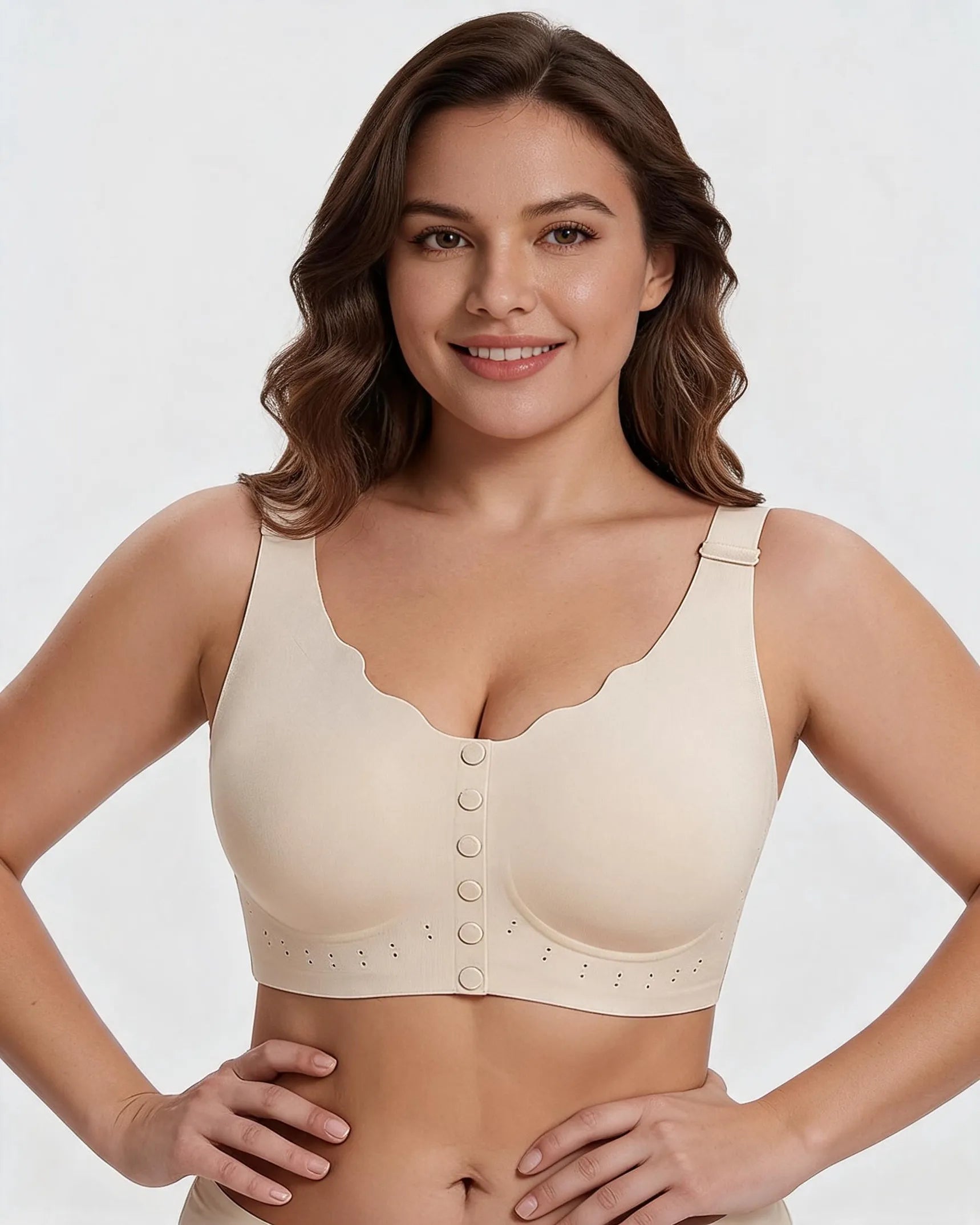Soutien-gorge grande taille sans armatures avec fermeture devant pour un confort optimal